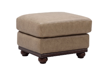 Picture of Tilton Beige Leather Rectangle Ottoman