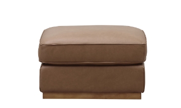 Picture of Mason Brown Leather Rectangle Ottoman