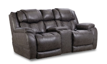 Picture of Rocco Steel Power Reclining Console Loveseat with Power Headrests