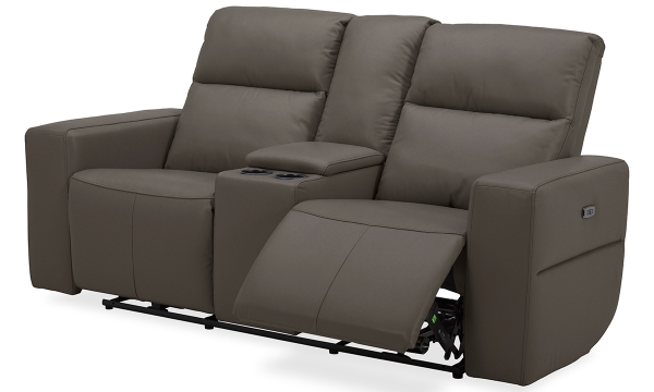 Picture of Denali Dark Gray Leather Power Reclining Loveseat