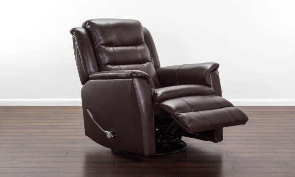 Picture of Selmy Chocolate Leather Swivel Glider Recliner