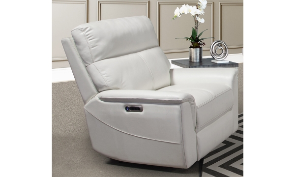 Picture of Reed White Leather Power Recliner