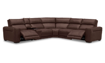 Picture of Gianna Chocolate Leather 6-Piece Power Sectional