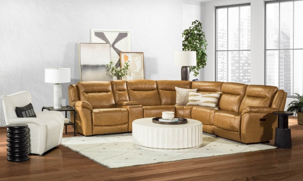 Picture of Charlize Canyon Leather 6-Piece Reclining Sectional