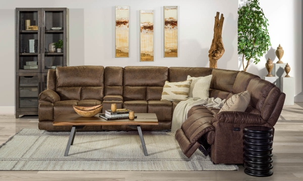Picture of Saoirse Chocolate 6-Piece Power Sectional