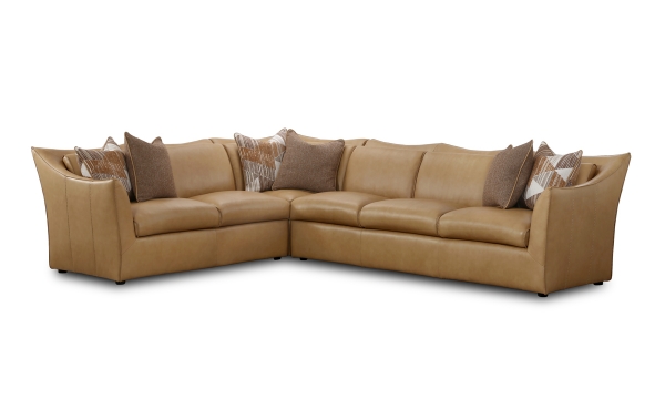 Picture of Bronte Beige Leather 3-Piece Sectional