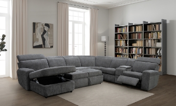 Picture of Turner Charcoal 4-Piece Left Storage Sleeper Power Sectional