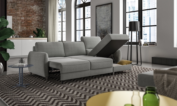 Picture of Luonto Delta Gray Full XL Reversible Sleeper Chaise