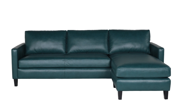 Picture of Tyrell Turquoise Leather Reversible Chaise Sofa