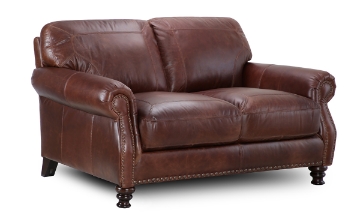 Picture of Chaucer Chocolate Leather Loveseat