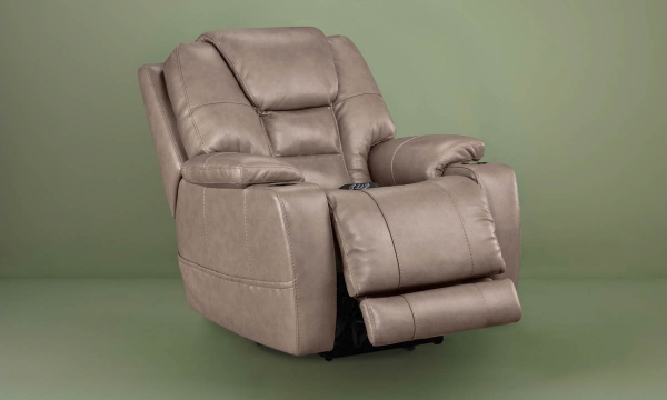 Picture of Bronco Mushroom Leather Power Recliner