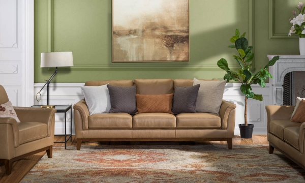 Picture of Defoe Tan Leather Sofa