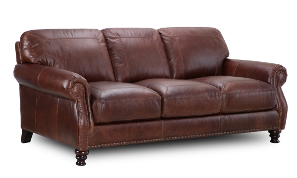 Picture of Chaucer Chocolate Leather Sofa