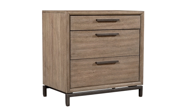 Picture of Trellis Brown 3-Drawer Nightstand