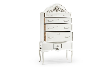 Picture of Cirrus White Carved Tallboy