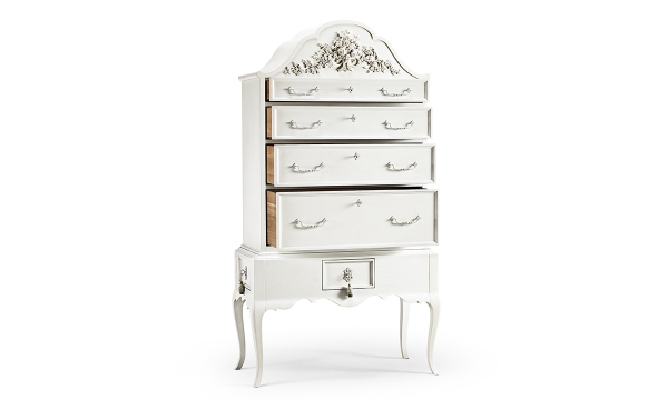 Picture of Cirrus White Carved Tallboy