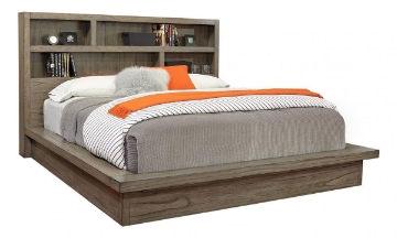 Picture of Modern Loft Greystone Queen Platform Bookcase Bed