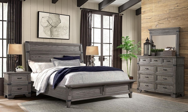 Picture of Forge Steel Gray King Panel Bedroom Set