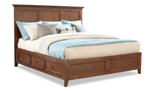 Picture of San Mateo Cherry Arts & Crafts Queen Storage Bed
