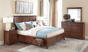 Picture of San Mateo Cherry Arts & Crafts Queen Storage Bedroom Set