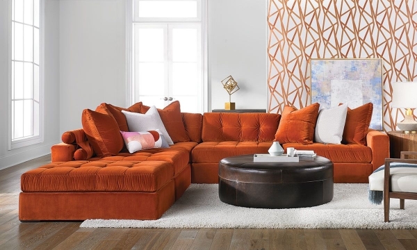 Picture of Velvetique Noah Contemporary Tufted Track Arm Sectional