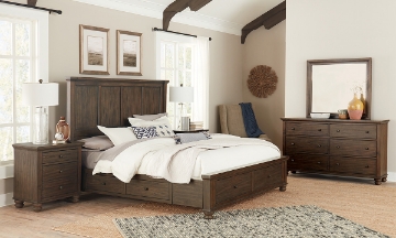 Picture of Hudson Chestnut Queen Panel Storage Bed