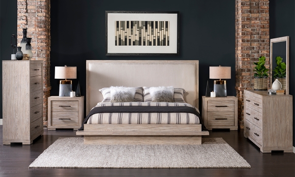 Picture of Westwood Light Oak King Platform Bed