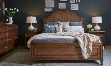 Picture of Simplicity Maple Brown Queen Panel Bed