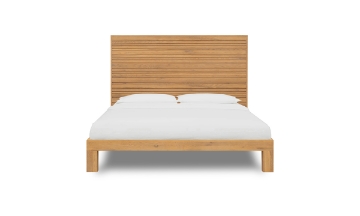 Picture of Batton Blonde Oak King Panel Bed