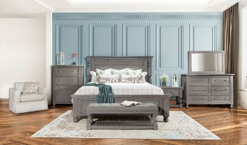 Picture of Sage Gray King Panel Bed