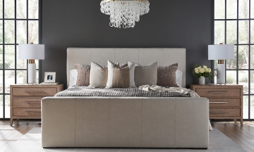 Picture of Westmont Frost Leather King Panel Bed