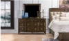 Picture of Kensington Walnut Upholstered King Panel Bedroom Set