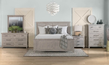 Picture of Post & Beam Industrial Smoke Gray 3-Piece Queen Panel Bedroom Set