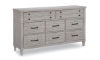Picture of Belhaven Weathered White 8-Drawer Dresser