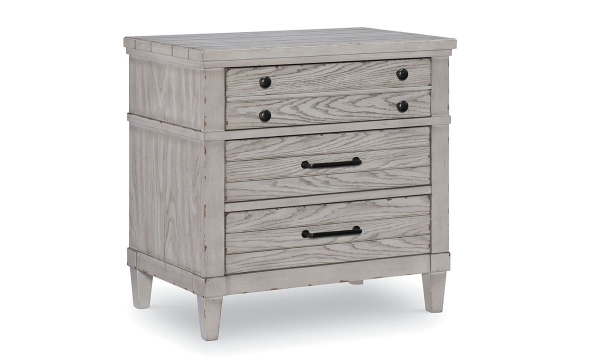 Picture of Belhaven Weathered White 3-Drawer Nightstand