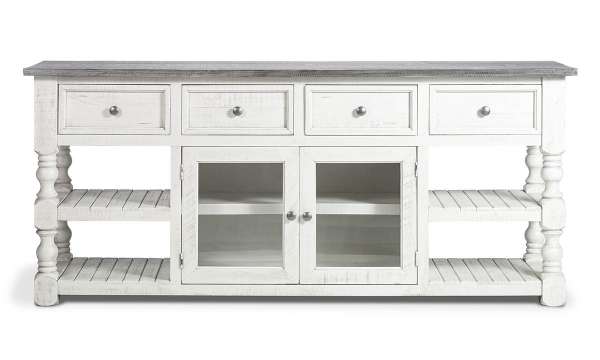 Picture of Sage White 2-Door 80-inch Media Console
