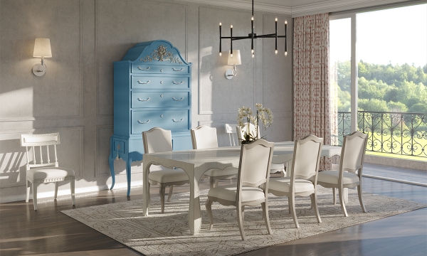 Picture of Asperitas White Rectangle Dining Table