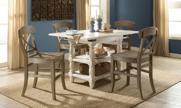 Picture of Regan 5-Piece Counter Height Dining Set with Brown Stools