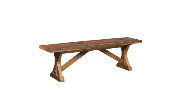 Picture of Heritage Solid Reclaimed Barnwood Oak Dining Bench