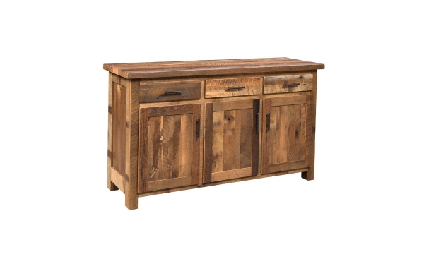 Picture of Heritage Solid Reclaimed Barnwood Oak 3-Door Server