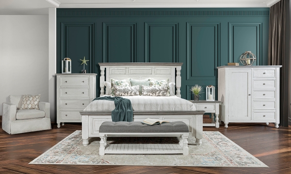 Picture of Sage White Queen Panel Bed