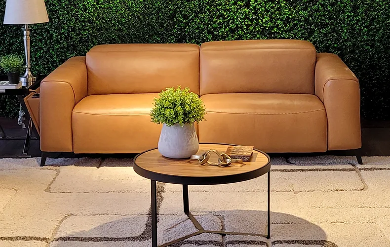 Orange and brown couch